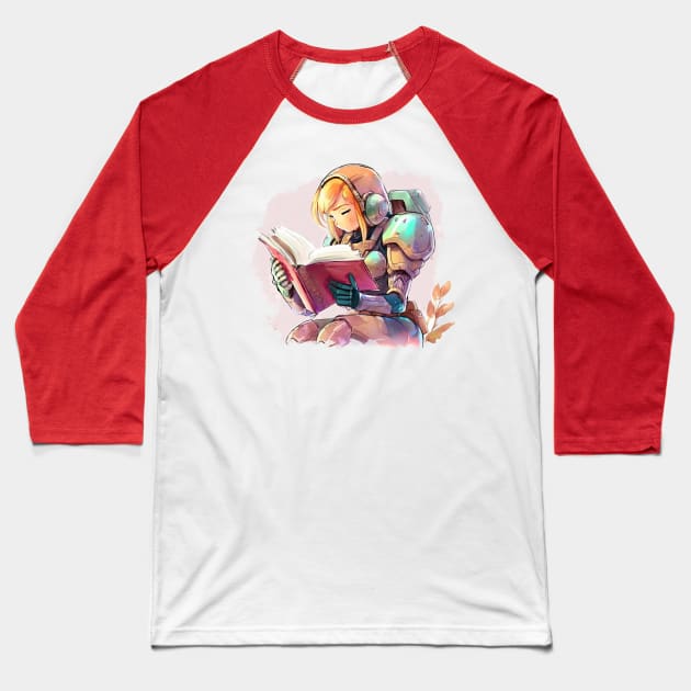 Cosmic Librarian Samus Baseball T-Shirt by aldellx